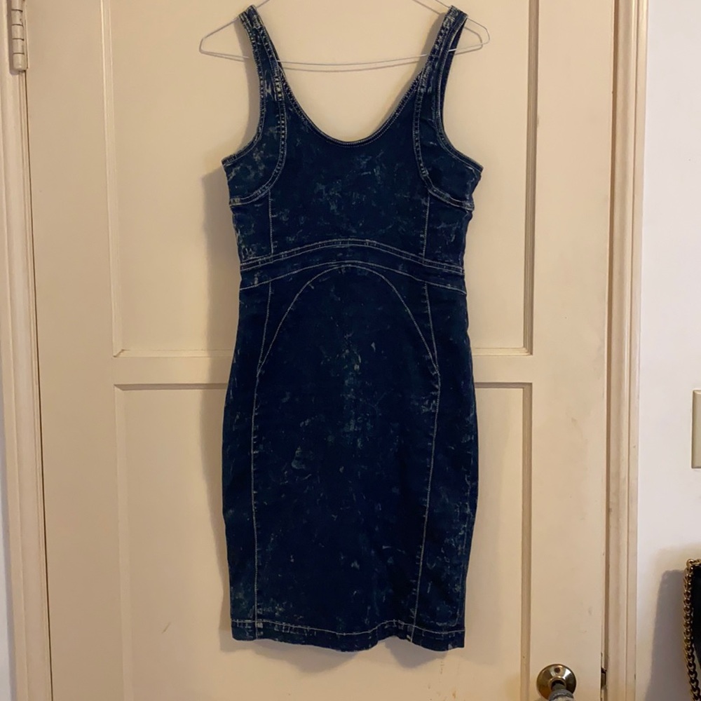 Seven 7 for all mankind denim zip dress blue